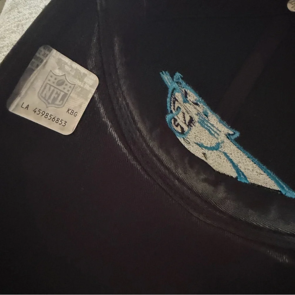 North Carolina NC Panthers Black Trucker Hat with Teal Logo 47 signed autograph